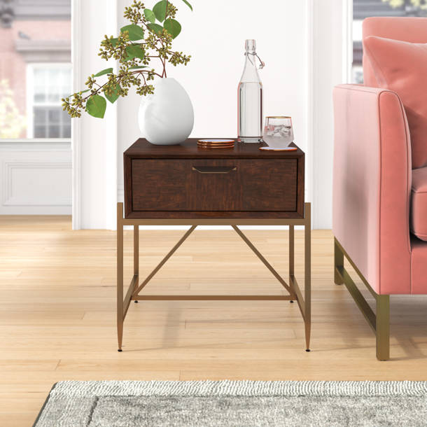 Mercury Row® Gerrity Solid + Manufactured Wood Nightstand & Reviews